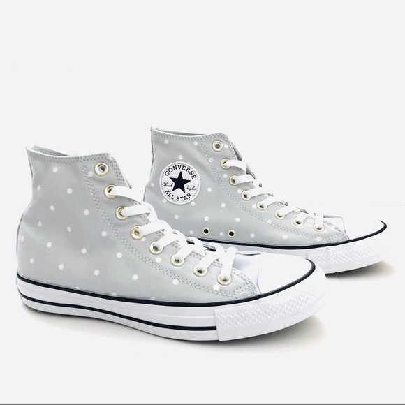 polka dot high top converse